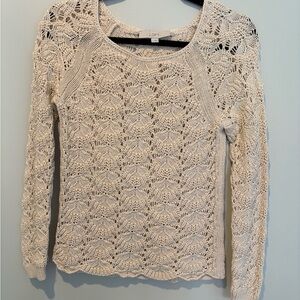 LOFT Cream Knit Sweater